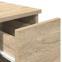 Produktbild för Sängbord 2 st med låda sonoma-ek 20x36x60 cm