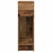 Produktbild för Sängbord 2 st med låda åldrat trä 20x36x60 cm