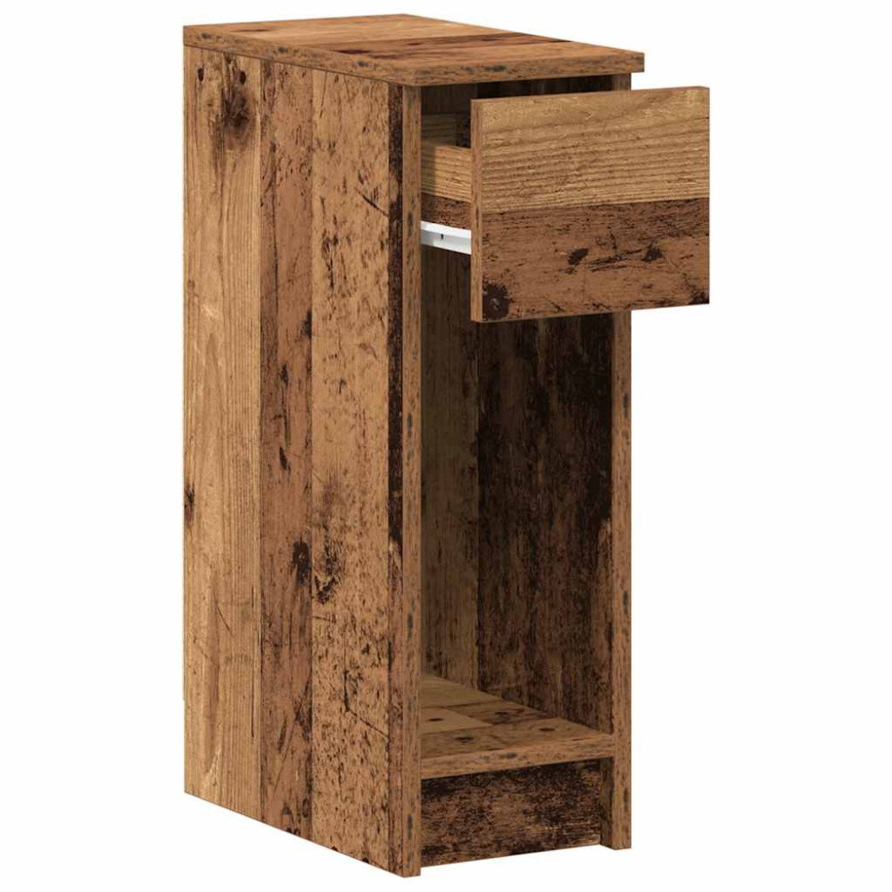 Produktbild för Sängbord 2 st med låda åldrat trä 20x36x60 cm
