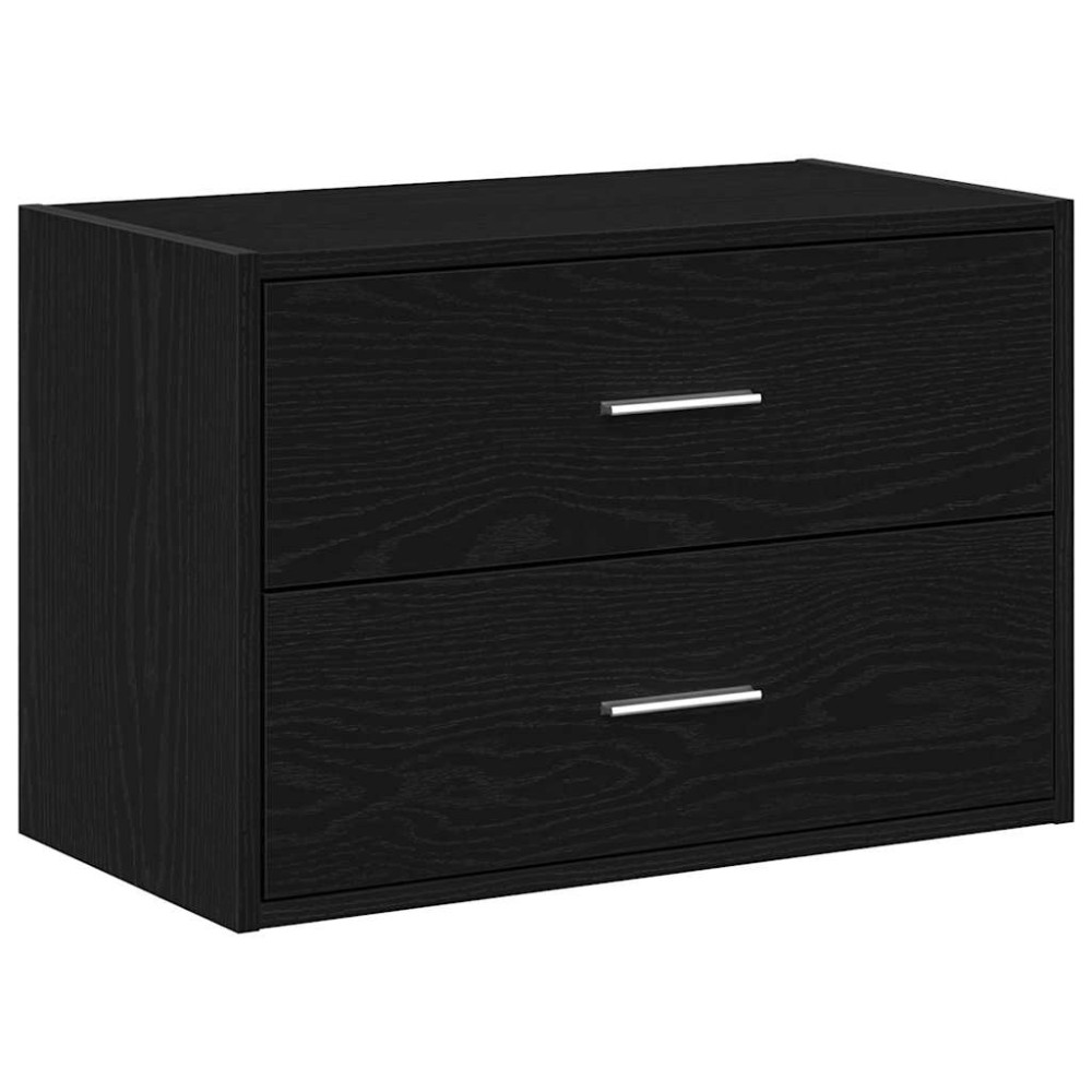 Produktbild för Skåp med 2 lådor svart ek 60x31x40 cm konstruerat trä