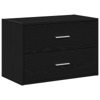 Produktbild för Skåp med 2 lådor svart ek 60x31x40 cm konstruerat trä