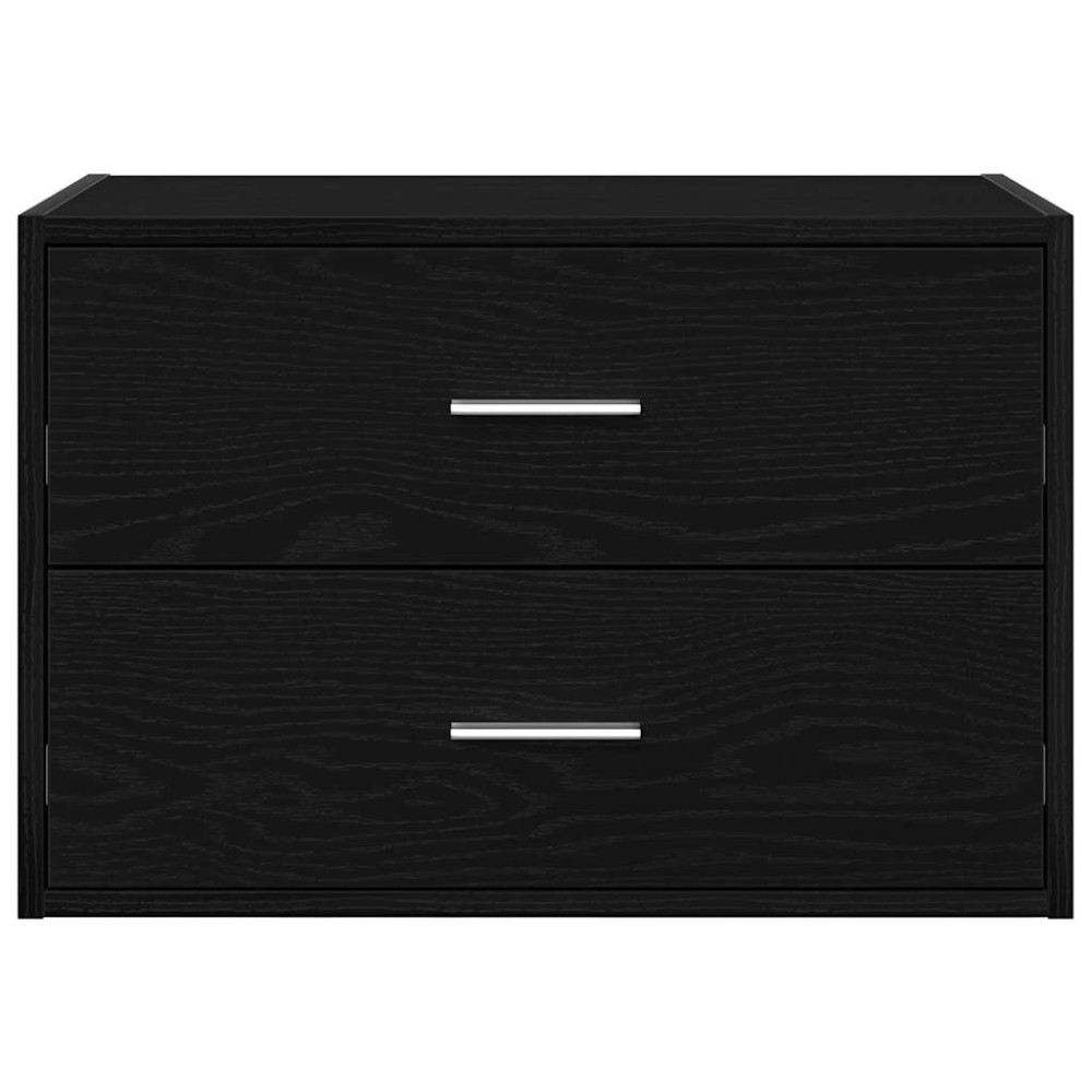 Produktbild för Skåp med 2 lådor svart ek 60x31x40 cm konstruerat trä