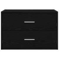 Produktbild för Skåp med 2 lådor svart ek 60x31x40 cm konstruerat trä