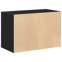 Produktbild för Skåp med 2 lådor svart ek 60x31x40 cm konstruerat trä