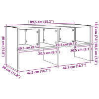 Produktbild för Skohylla stapelbar vit 89,5x30x40 cm