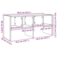 Produktbild för Skohylla stapelbar svart ek 89,5x30x40 cm