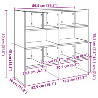 Produktbild för Skohyllor 2 st stapelbara svart ek 89,5x30x40 cm