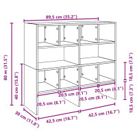 Produktbild för Skohyllor 2 st stapelbara sonoma-ek 89,5x30x40 cm