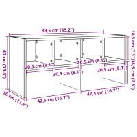 Produktbild för Skohylla stapelbar rökfärgad ek 89,5x30x40 cm