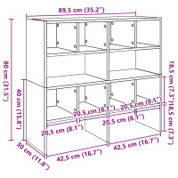 Produktbild för Skohyllor 2 st stapelbara rökfärgad ek 89,5x30x40 cm