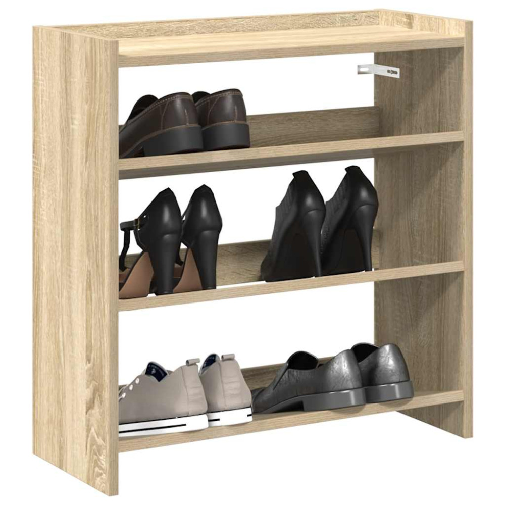 Produktbild för Skohylla sonoma-ek 60x25x62 cm konstruerat trä