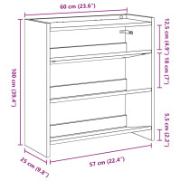 Produktbild för Skohylla sonoma-ek 60x25x62 cm konstruerat trä