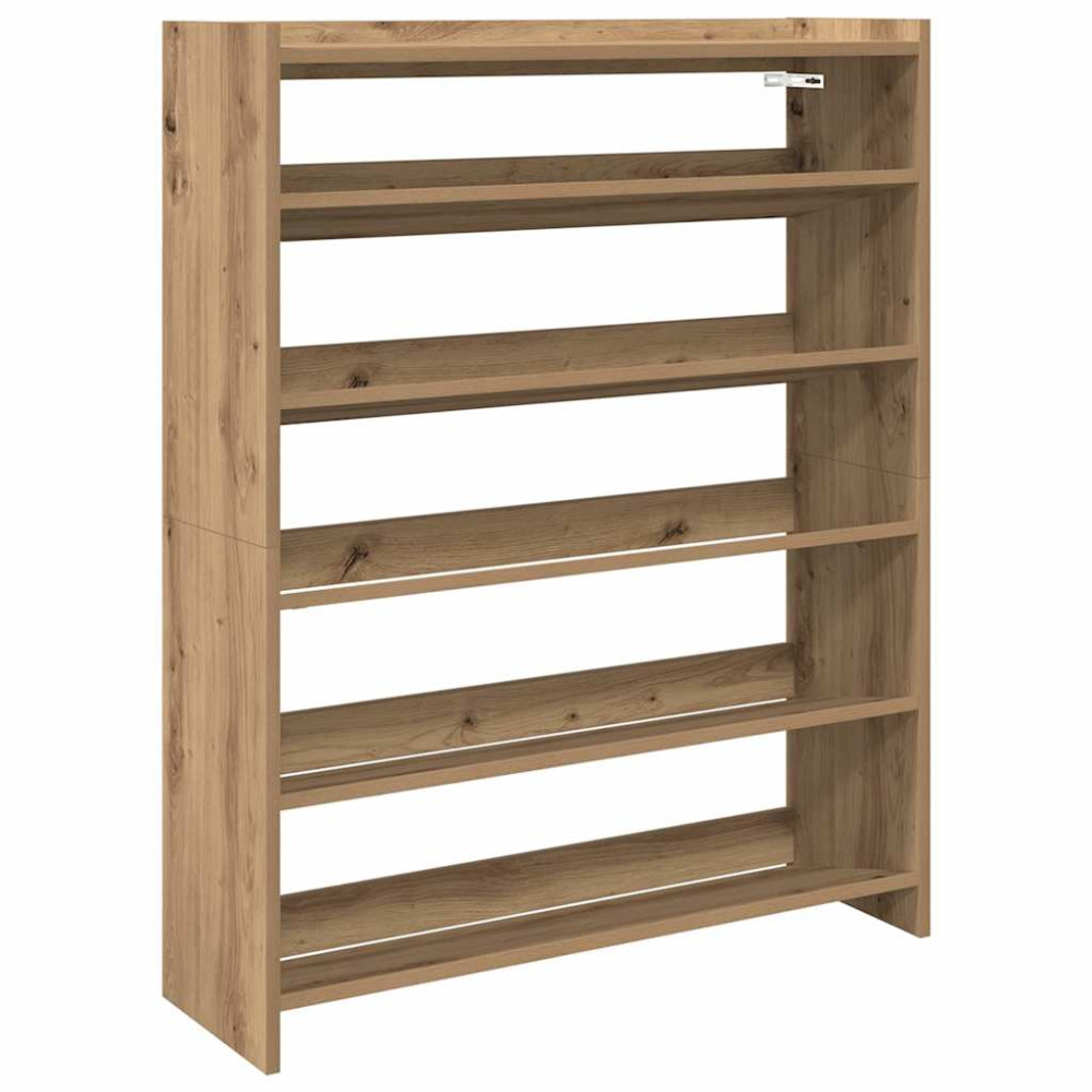 Produktbild för Skohylla ek 80x25x100 cm konstruerat trä
