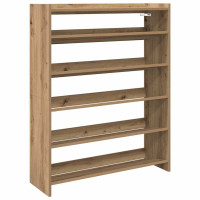 Produktbild för Skohylla ek 80x25x100 cm konstruerat trä