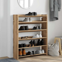 Produktbild för Skohylla ek 80x25x100 cm konstruerat trä