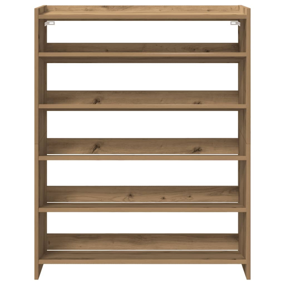 Produktbild för Skohylla ek 80x25x100 cm konstruerat trä