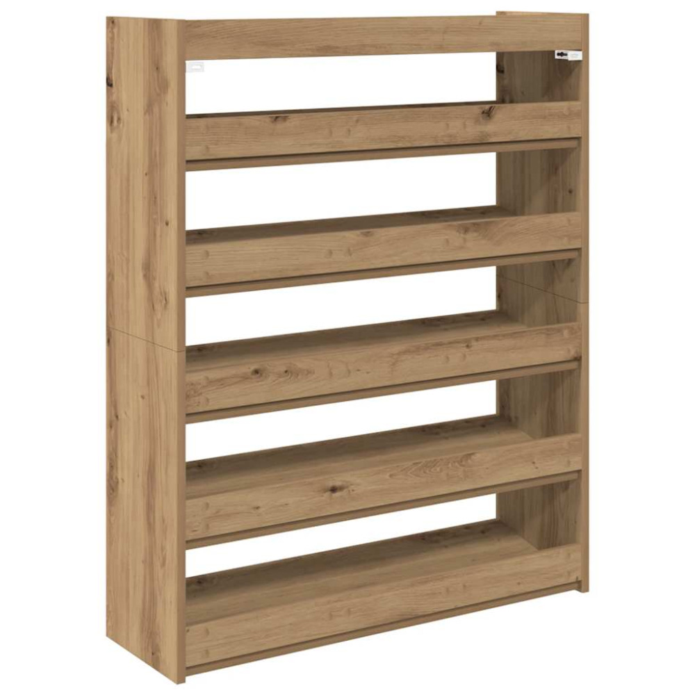 Produktbild för Skohylla ek 80x25x100 cm konstruerat trä
