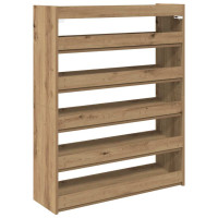 Produktbild för Skohylla ek 80x25x100 cm konstruerat trä