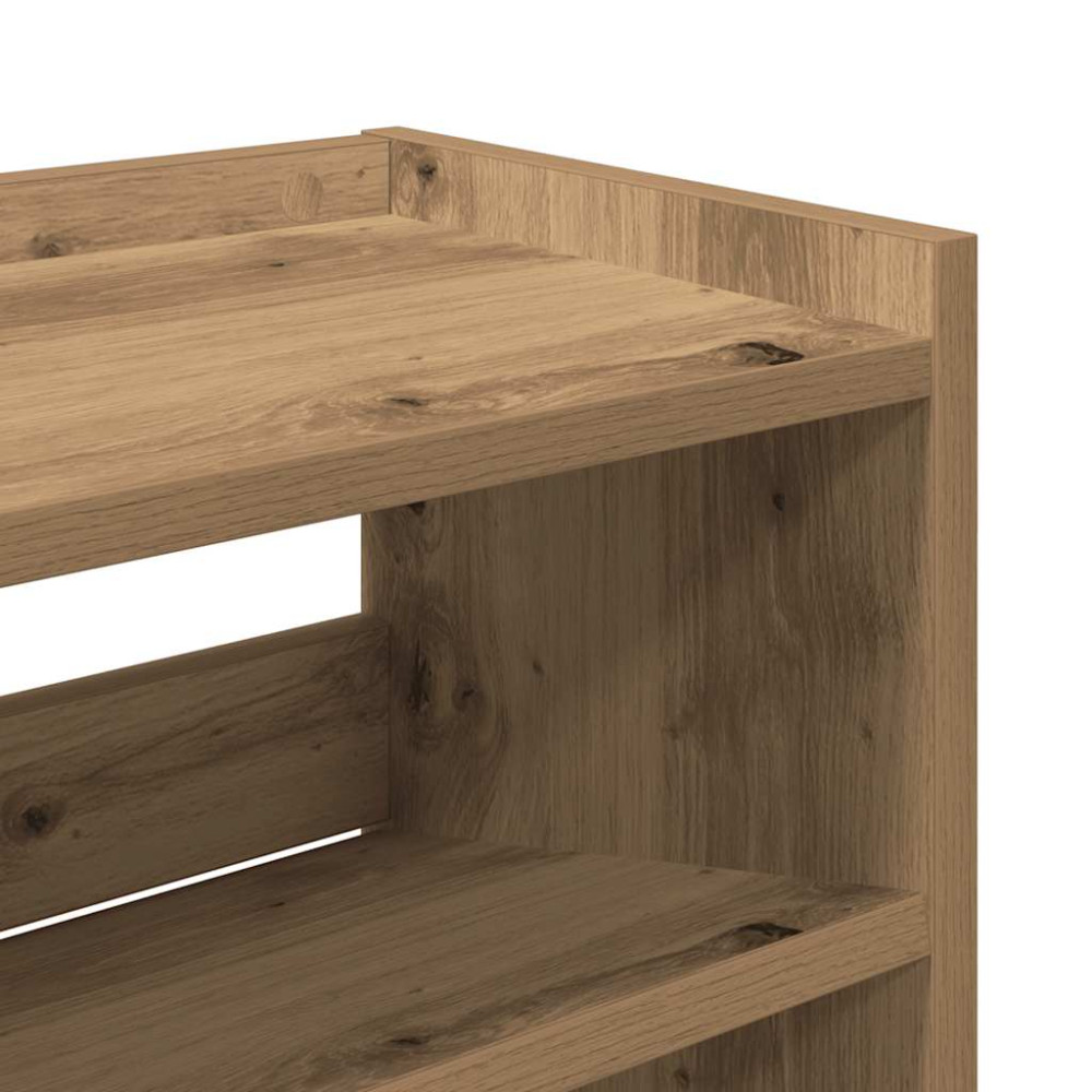 Produktbild för Skohylla ek 80x25x100 cm konstruerat trä