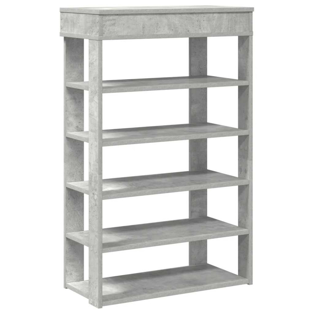 Produktbild för Skohylla betonggrå 60x30x98 cm konstruerat trä