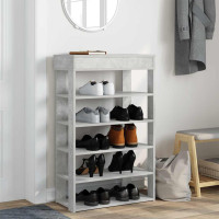 Produktbild för Skohylla betonggrå 60x30x98 cm konstruerat trä
