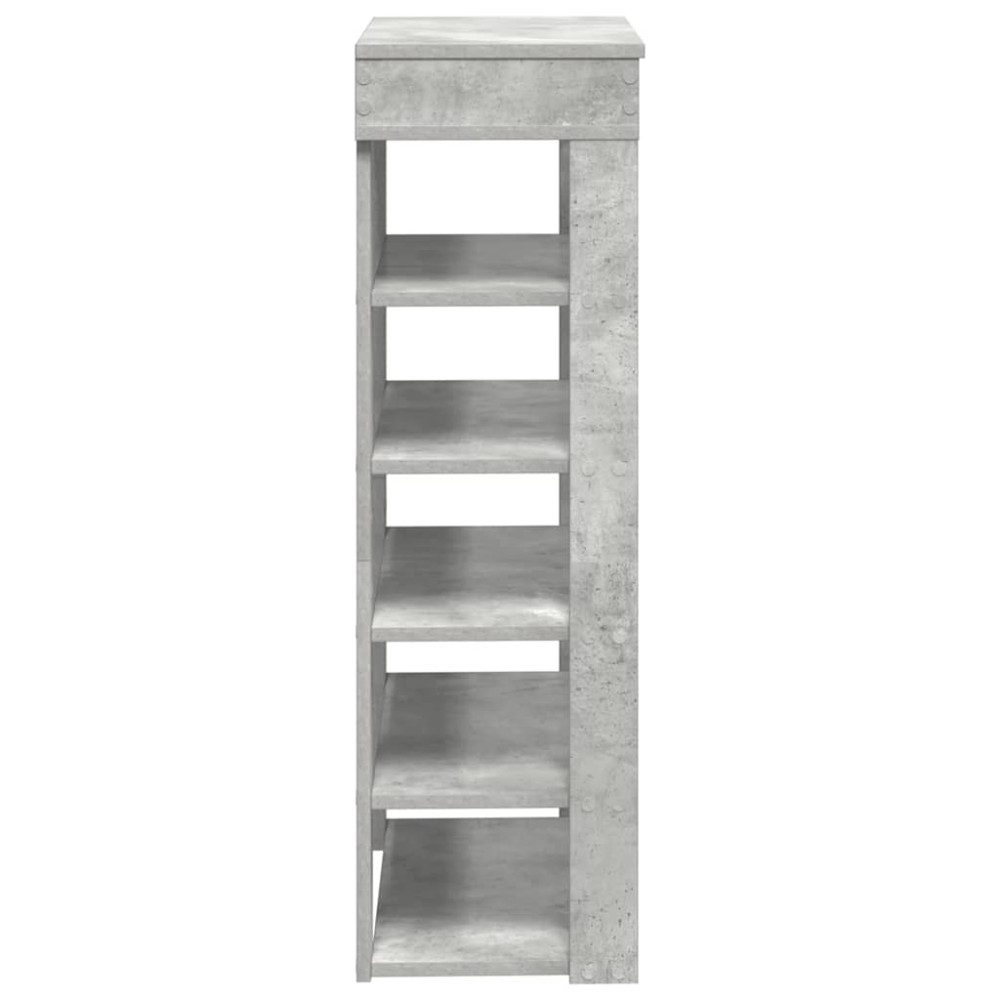 Produktbild för Skohylla betonggrå 60x30x98 cm konstruerat trä