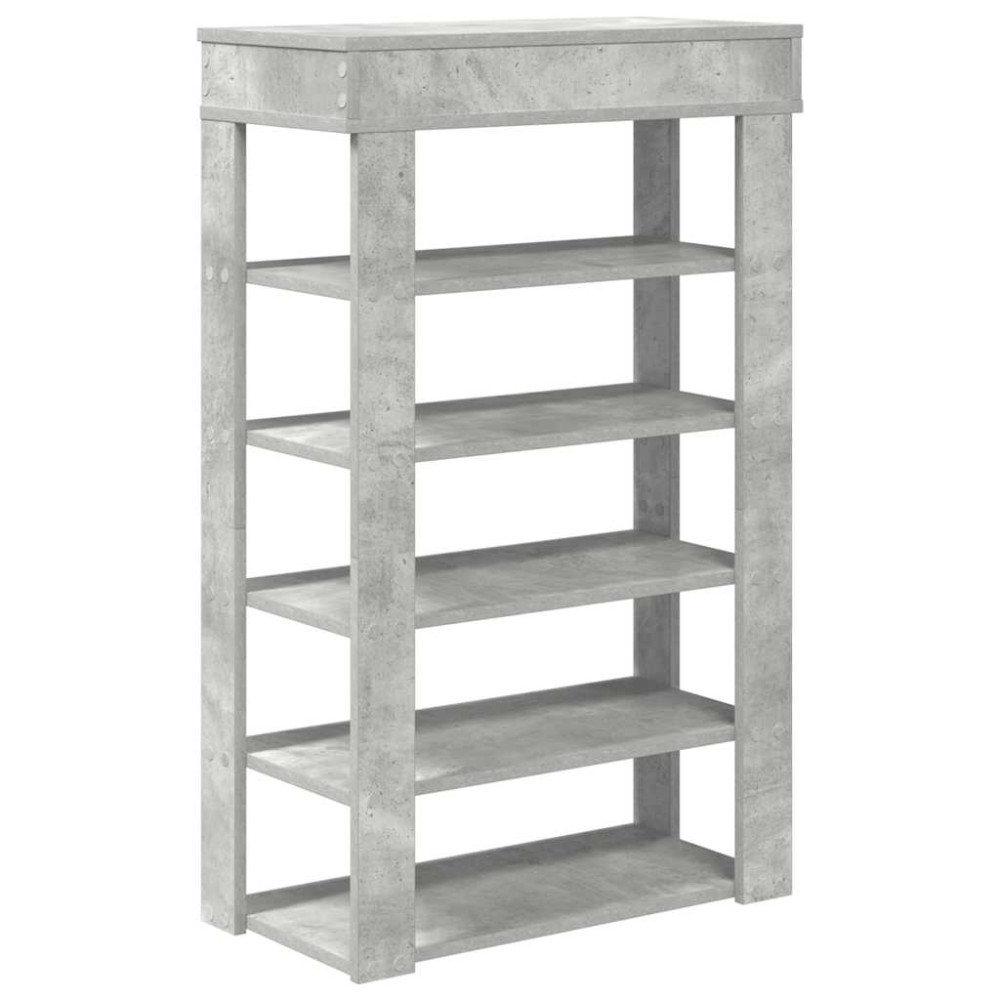 Produktbild för Skohylla betonggrå 60x30x98 cm konstruerat trä