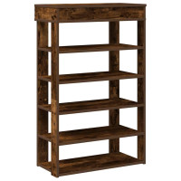 Produktbild för Skohylla rökfärgad ek 60x30x98 cm konstruerat trä