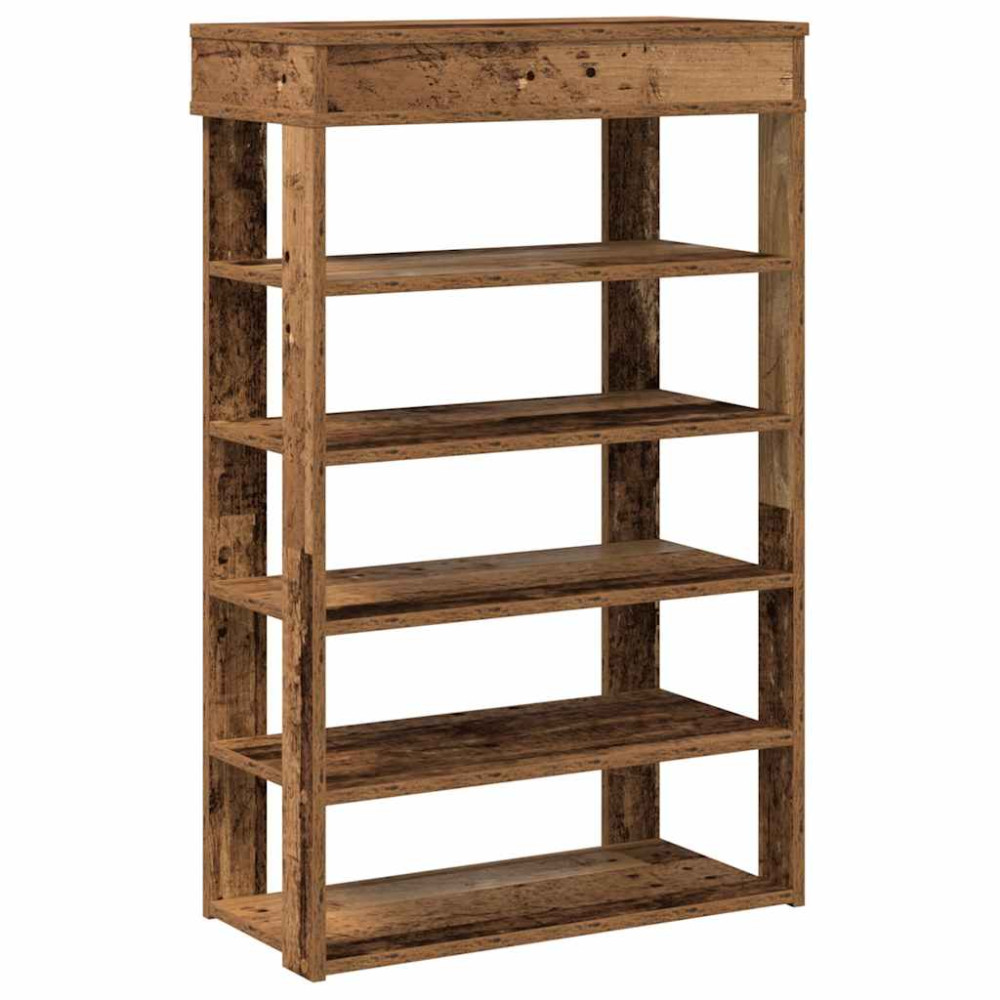 Produktbild för Skohylla åldrat trä 60x30x98 cm konstruerat trä
