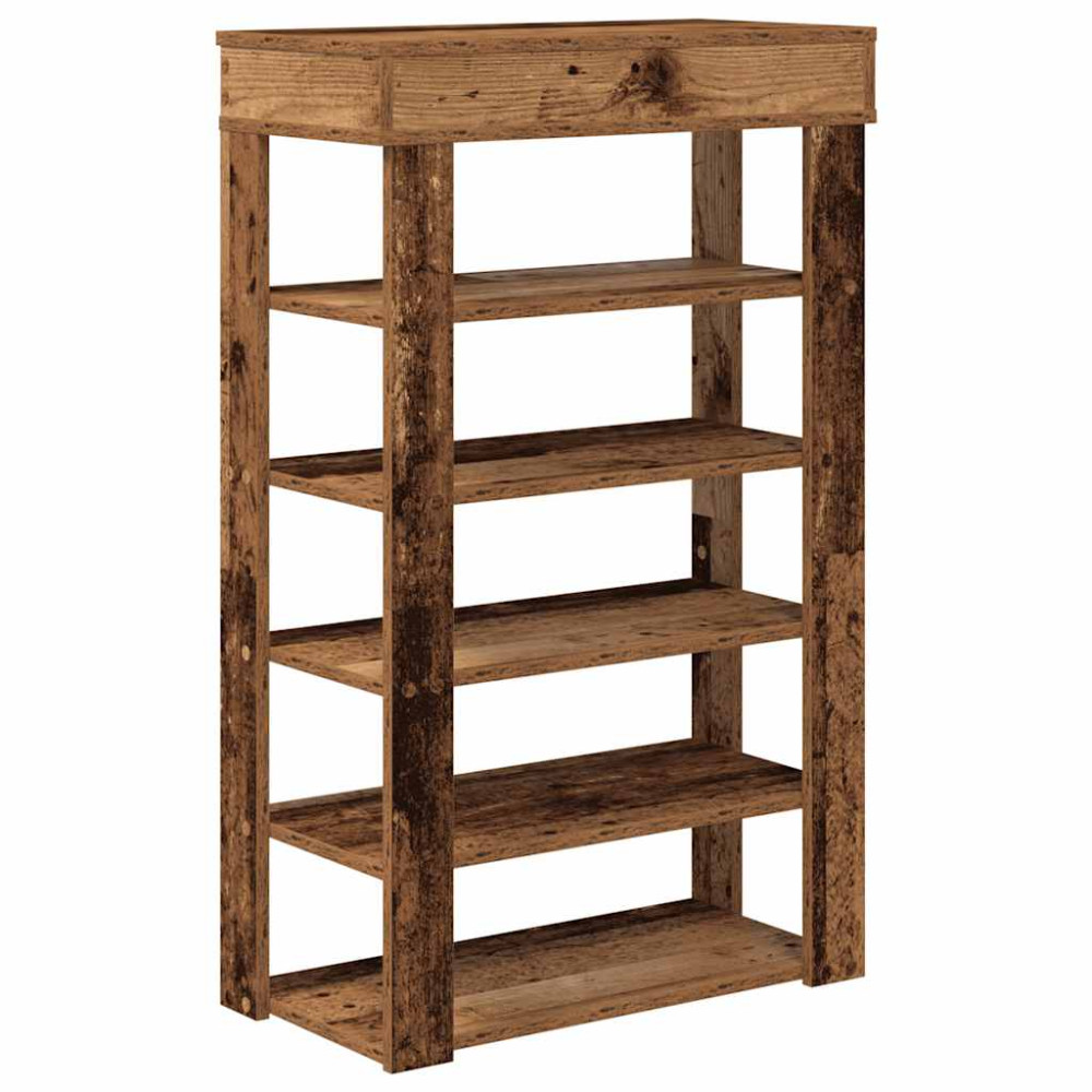 Produktbild för Skohylla åldrat trä 60x30x98 cm konstruerat trä