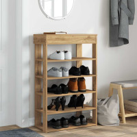 Produktbild för Skohylla ek 60x30x98 cm konstruerat trä
