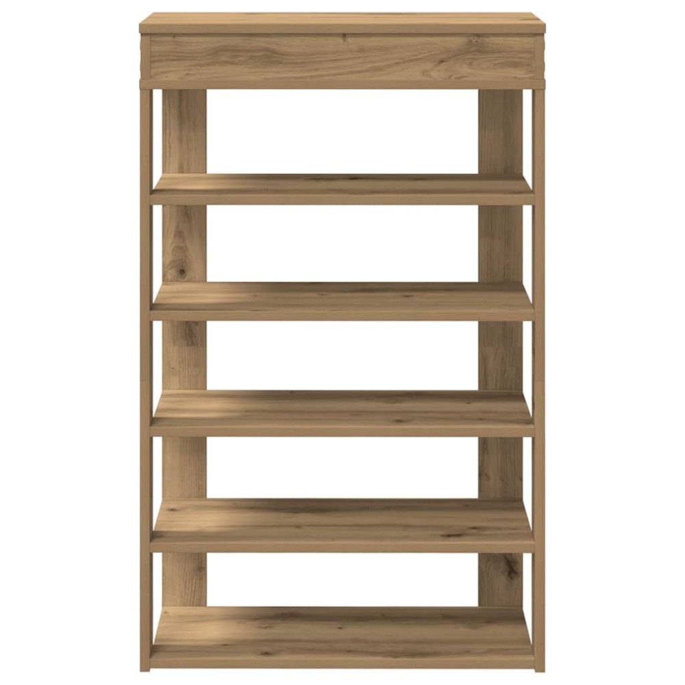 Produktbild för Skohylla ek 60x30x98 cm konstruerat trä
