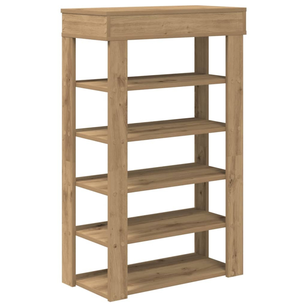 Produktbild för Skohylla ek 60x30x98 cm konstruerat trä