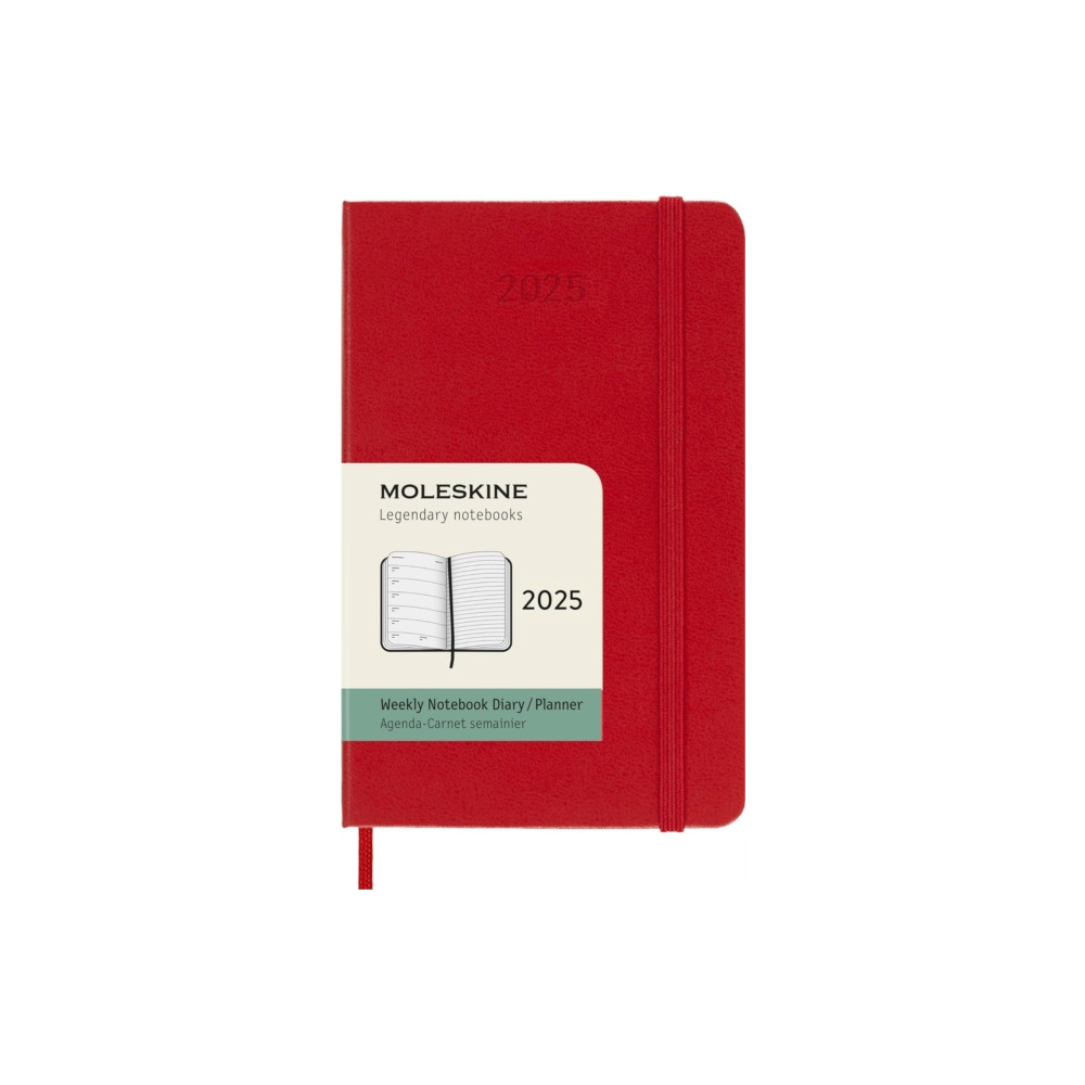 Produktbild för Moleskine 2025 12-Month Weekly Pocket Hardcover Notebook: Scarlet Red