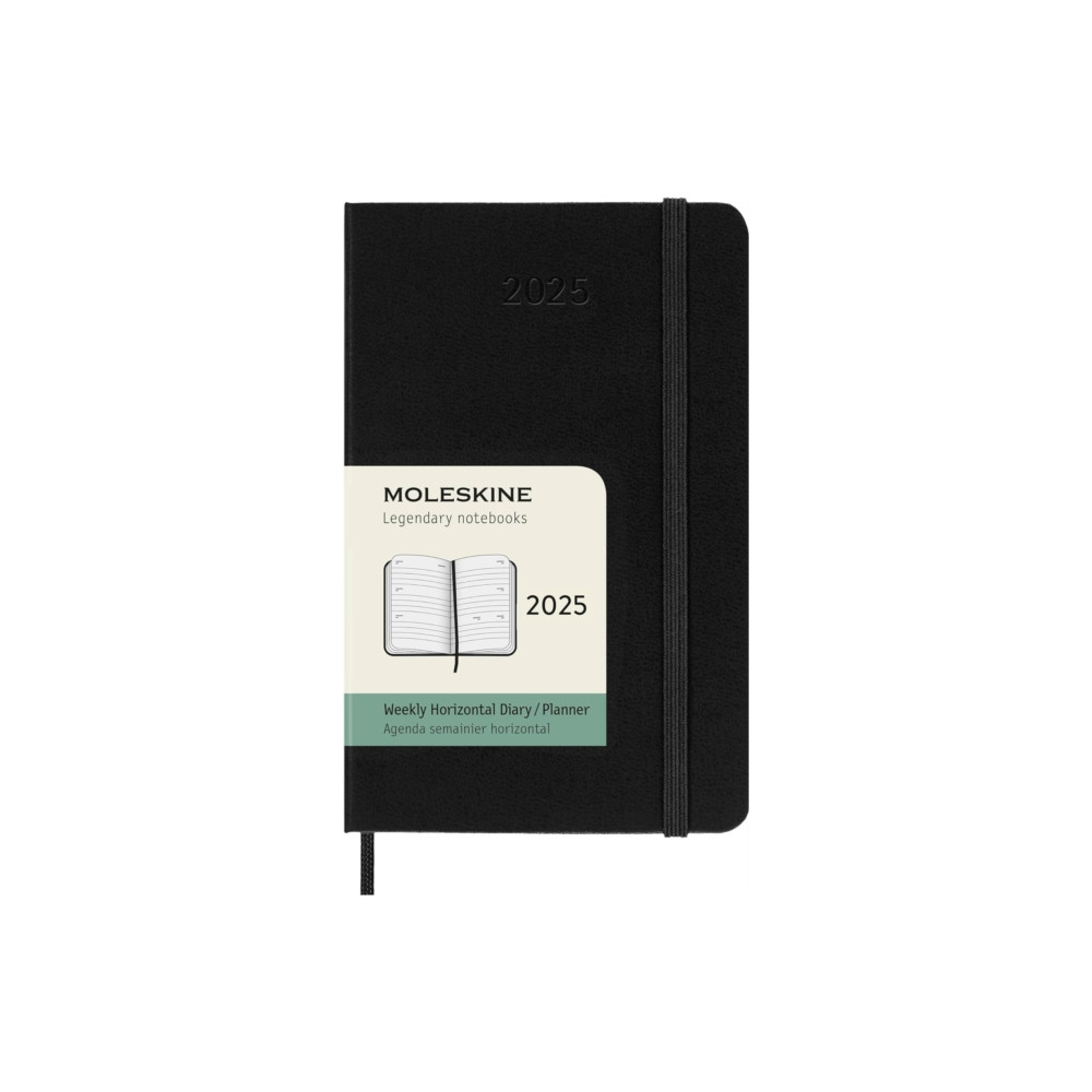 Produktbild för Moleskine 2025 12-Month Weekly Horizontal Pocket Hardcover Notebook: Black