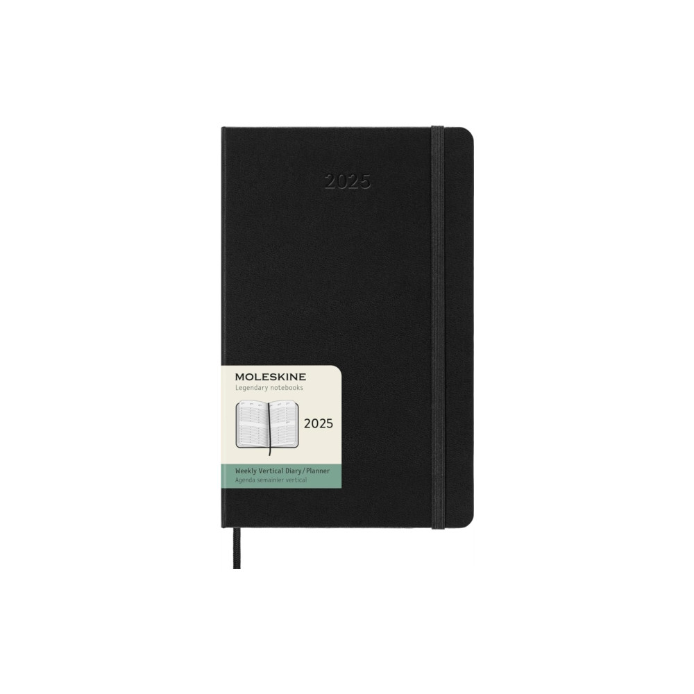 Produktbild för Moleskine 2025 12-Month Weekly Vertical Large Hardcover Notebook: Black
