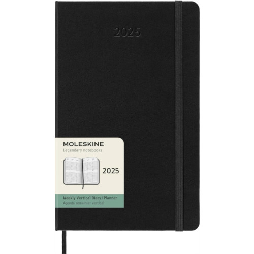 Moleskine Moleskine 2025 12-Month Weekly Vertical Large Hardcover Notebook: Black