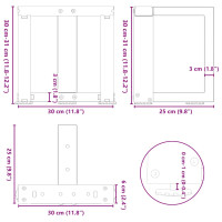 Produktbild för Soffbordsben T-formade 2 st svart 30x25x(30-31) cm stål