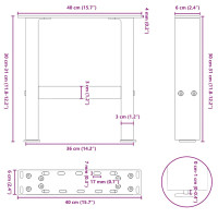 Produktbild för Soffbordsben antracit 2 st 40x(30-31) cm stål