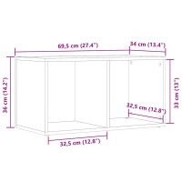 Produktbild för Förvaringslåda artisan ek 69,5x34x36 cm konstruerat trä