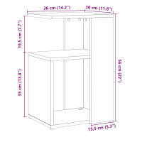 Produktbild för Sidobord åldrat trä 36x30x56 cm konstruerat trä