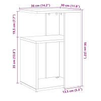 Produktbild för Sidobord artisan ek 36x30x56 cm konstruerat trä