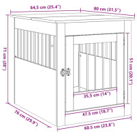 Produktbild för Hundbur betonggrå 64,5x80x71 cm konstruerat trä