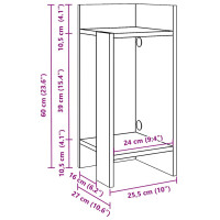 Produktbild för Sidobord 2 st med hylla vit 25,5x27x60 cm