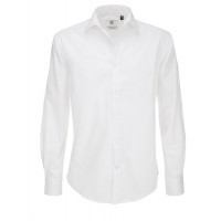B and C Collection Black Tie Long Sleeve Shirt White