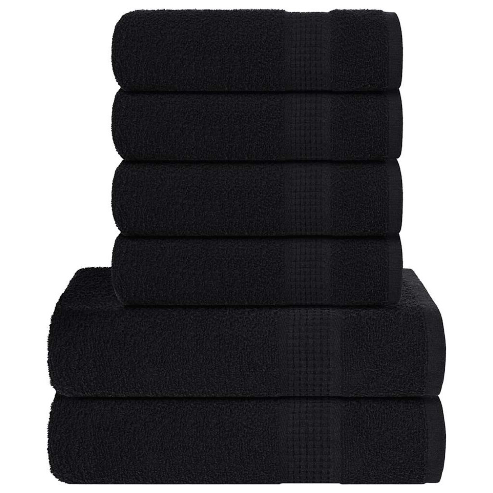Produktbild för 6-delat handduksset FROGN svart 360 gsm