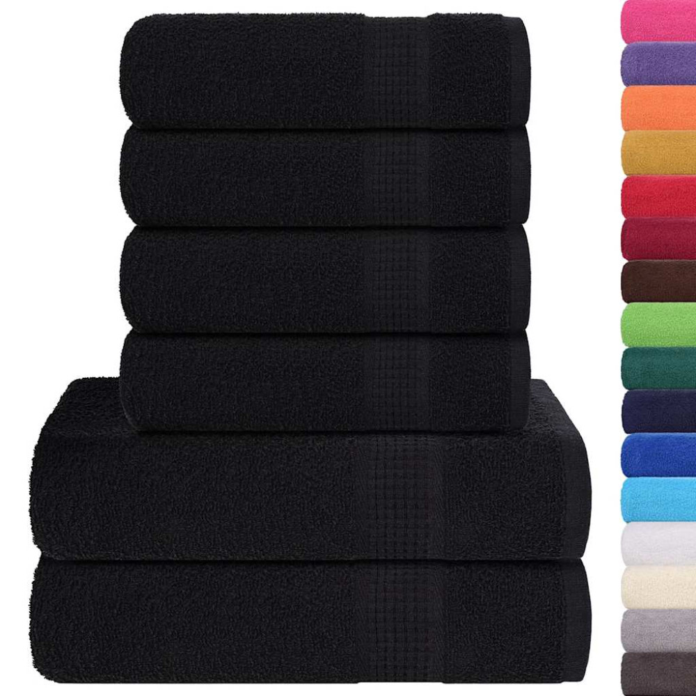 Produktbild för 6-delat handduksset FROGN svart 360 gsm