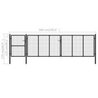 Produktbild för Trädgårdsgrind stål 500x125 cm antracit