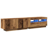 Produktbild för TV-bänk med LED-lampor åldrat trä 180x35x40 cm konstruerat trä