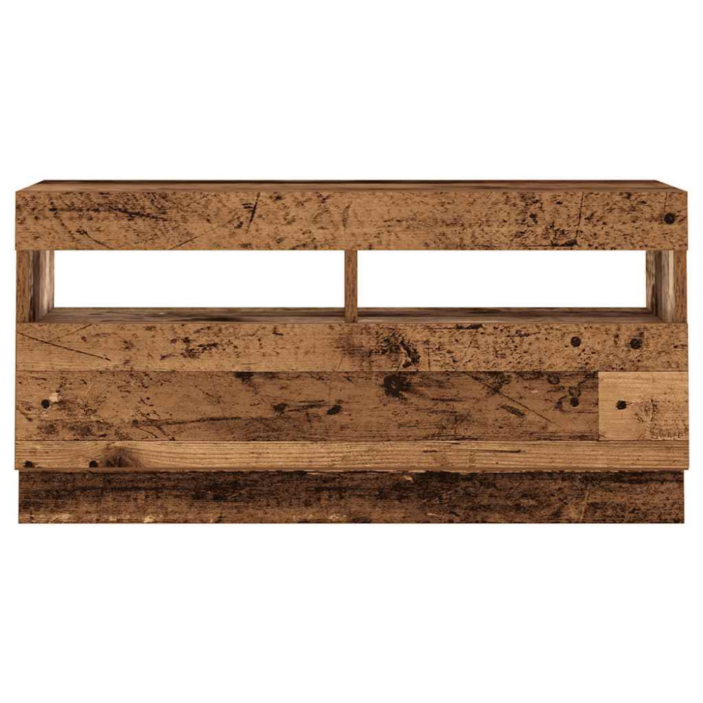 Produktbild för TV-bänk med LED-lampor åldrat trä 180x35x40 cm konstruerat trä